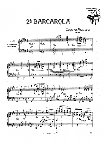 Martucci - Barcarola No. 2, Op. 30 - Score
