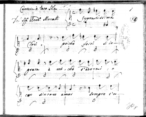 Marcello - Ingratissima Clori, SF A151 - Score