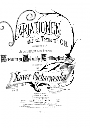Scharwenka - Theme and Variations, Op. 57 - Score