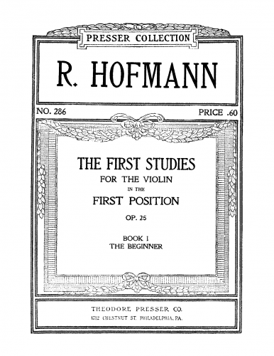 Hofmann - Die ersten Etüden für Violine - Vol. 1