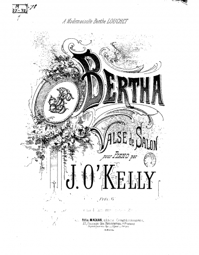 O'Kelly - Bertha - Piano Score - Score
