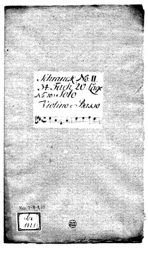Anonymous - Violin Sonata in D major, Schrank II/34/20 - Score