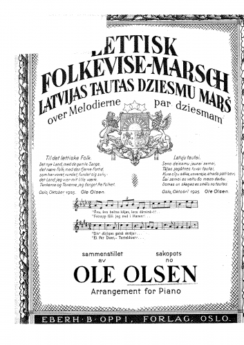 Olsen - Latvijas Tautas Dziesmu Mars - Score