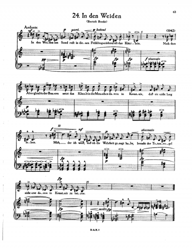 Eisler - In den Weiden - Score