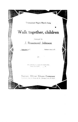 Johnson - Walk Together, Children - Score