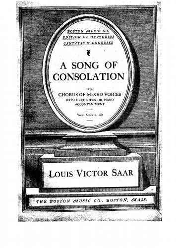 Saar - A Song of Consolation - Vocal Score - Score