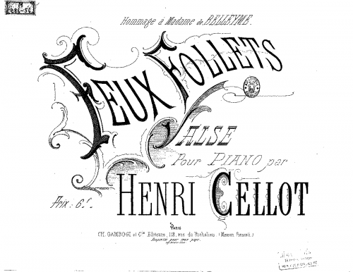 Cellot - Feux follets - Score