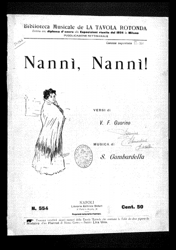 Gambardella - Nannì, Nannì! - complete score