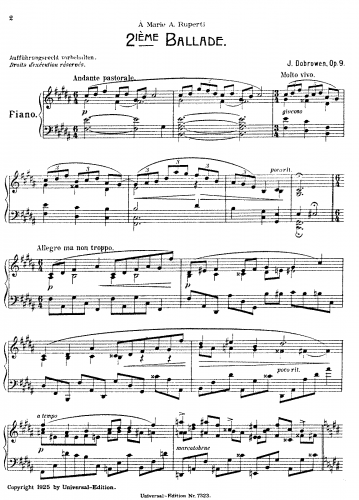 Dobrowen - Ballad No. 2, Op. 9 - Score