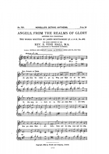 Hall - Angels, from the Realms of Glory - Score