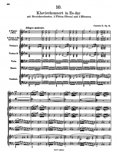 Schobert - Harpsichord Concerto II - Score