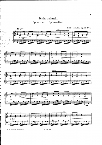 Melartin - Spinning song - Score