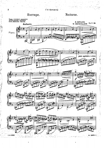 Nechayev - 2 Piano Pieces - Score