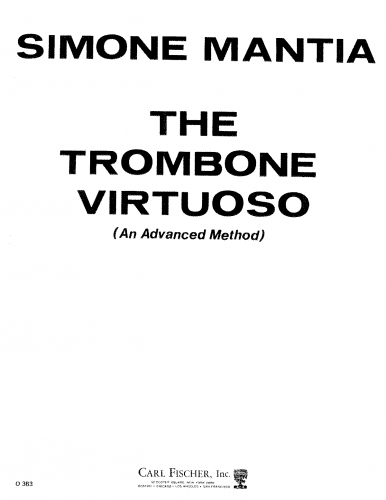 Mantia - The Trombone Virtuoso - Score