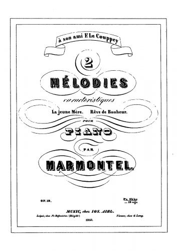 Marmontel - 2 Mélodies caractéristiques, Op. 19 - Score