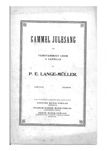Lange-Müller - Gammel Julesang - Score