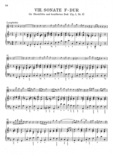 Handel - Recorder Sonata in F major - Score
