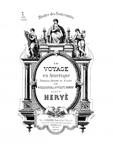 Hervé - Le voyage en Amérique - Vocal Score - Score