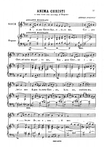 Pozzoli - Anima Christi - Score