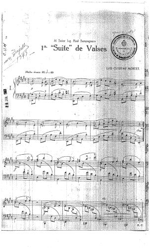 Cluzeau Mortet - Primera suite de valses - Score