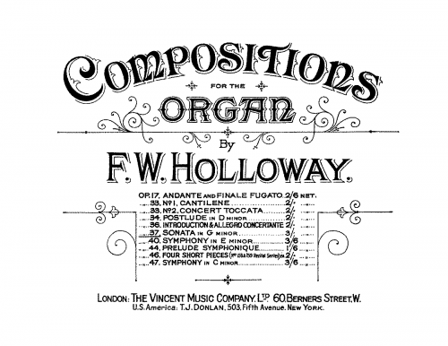 Holloway - Sonata in G minor, Op. 37 - Score
