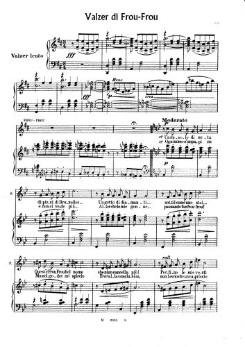 Lombardo - La duchessa del Bal Tabarin - Vocal Score - Valzer di Frou Frou