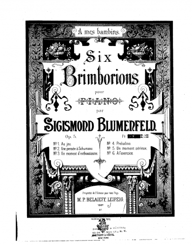Blumenfeld - Six brimborions - Score