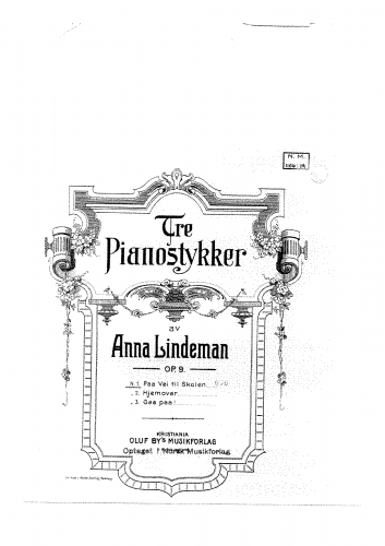 Lindeman - 3 Pianostykker - Score