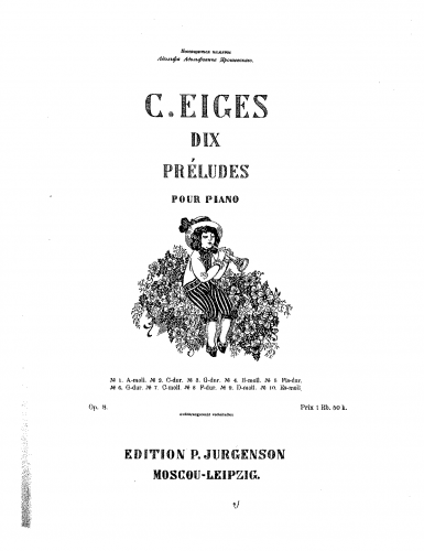 Eiges - Dix préludes - Piano Score - Score