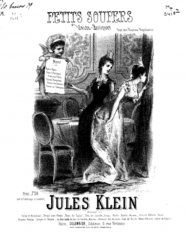 Klein - Petits soupers - Piano Score - Score