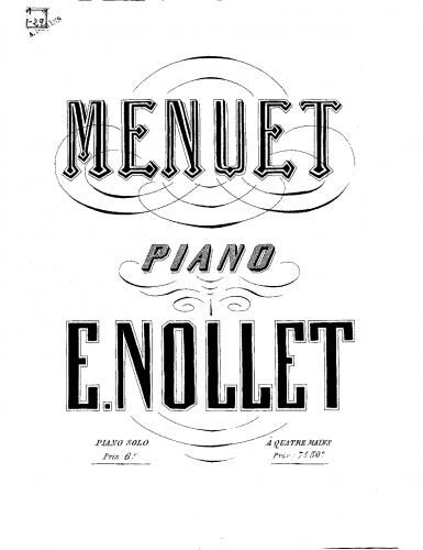 Nollet - Menuet in E-flat major - For Piano 4 hands - Score