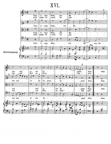 Anonymous - Fröhliches Weib, der Ehren und aller Tugend Zier - Score