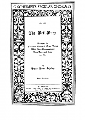 Shelley - The Bell-Buoy - For Female Chorus, Percussion and Piano (Composer) - Score