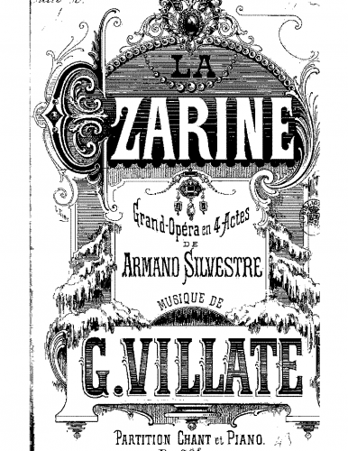 Villate - La czarine - Vocal Score - Score