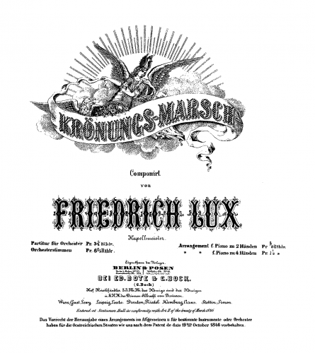 Lux - Krönungs-Marsch - For Piano solo - Score