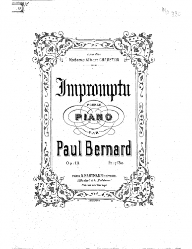 Bernard - Impromptu - Score