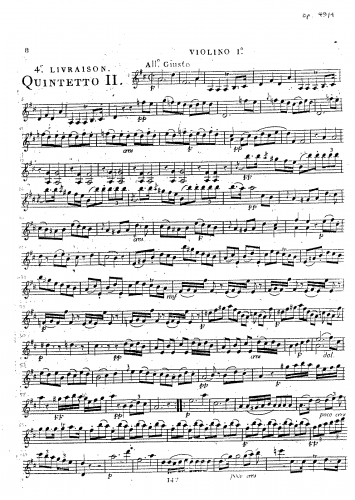 Boccherini - 5 String Quintets - Quintet in D major, G.365 (No. 1) - Alto Violoncello (alternate for cello 1)
