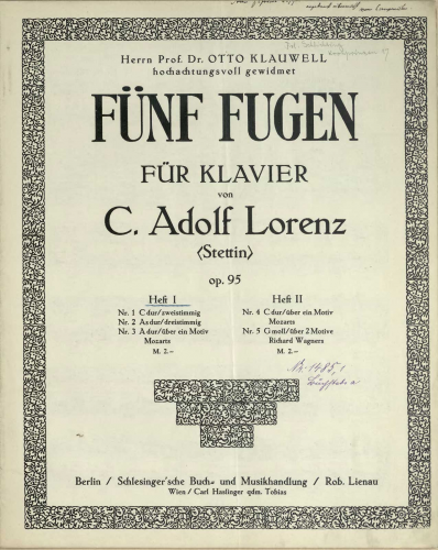 Lorenz - 5 Fugen - Score