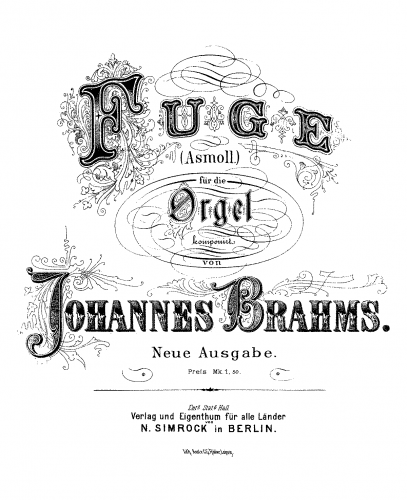 Brahms - Fugue - Score