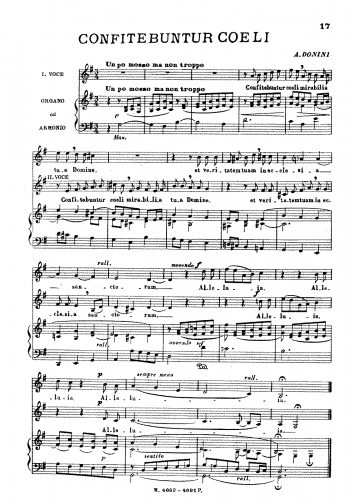 Donini - Confitebuntur coeli - Score