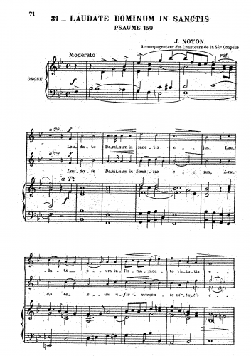 Noyon - Laudate Dominum in Sanctis - Psaume 150 - Score
