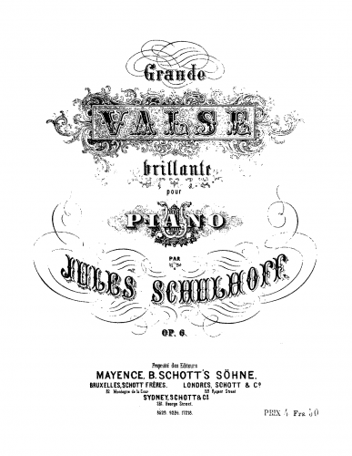 Schulhoff - Grande valse brillante - Piano Score - Score