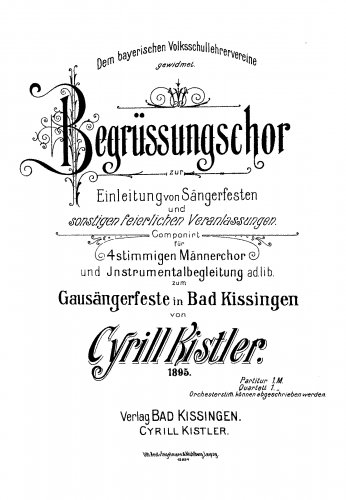 Kistler - Begrüssungschor - Score