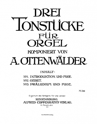Ottenwälder - 3 Tonstücke für Orgel - Score