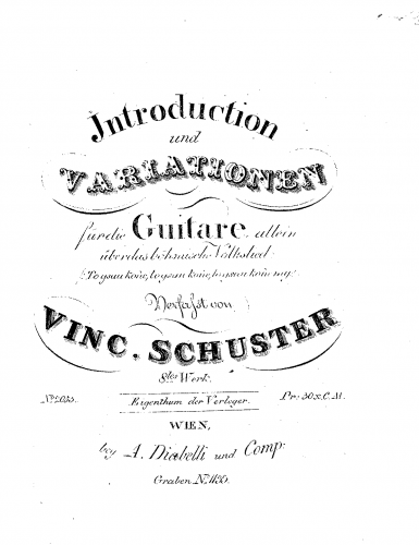 Schuster - Introduction and Variations, Op. 8 - Score