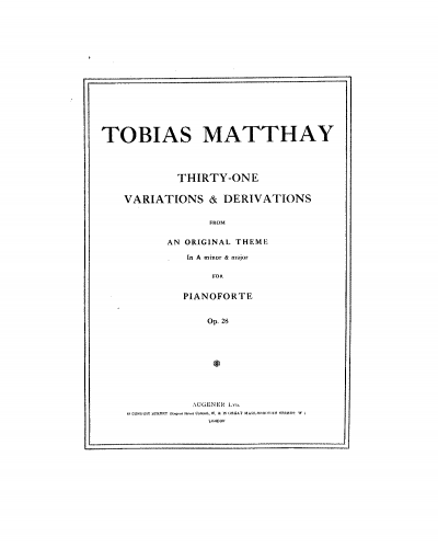 Matthay - 31 Variations and Derivations - Score