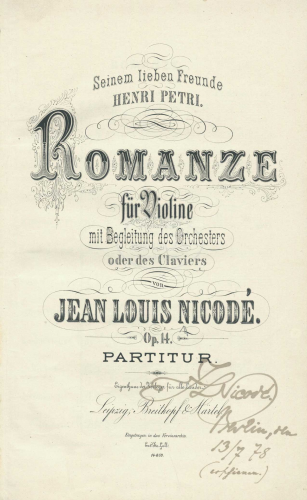 Nicodé - Romanze - Score