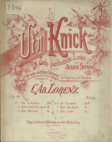 Lorenz - Ut'n Knick - Score