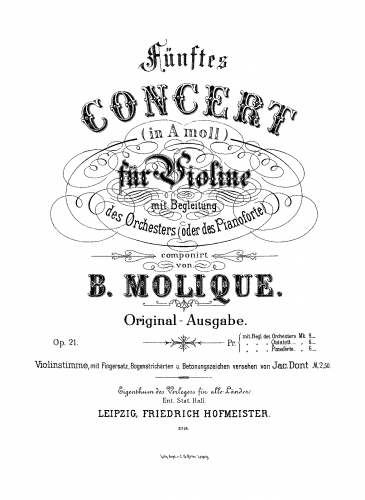 Molique - Violin Concerto No. 5 - Violin Solo Part