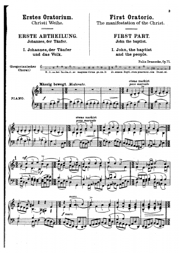 Draeseke - Christi Weihe, Op. 71 - Vocal Score Erste Abtheilung - Score